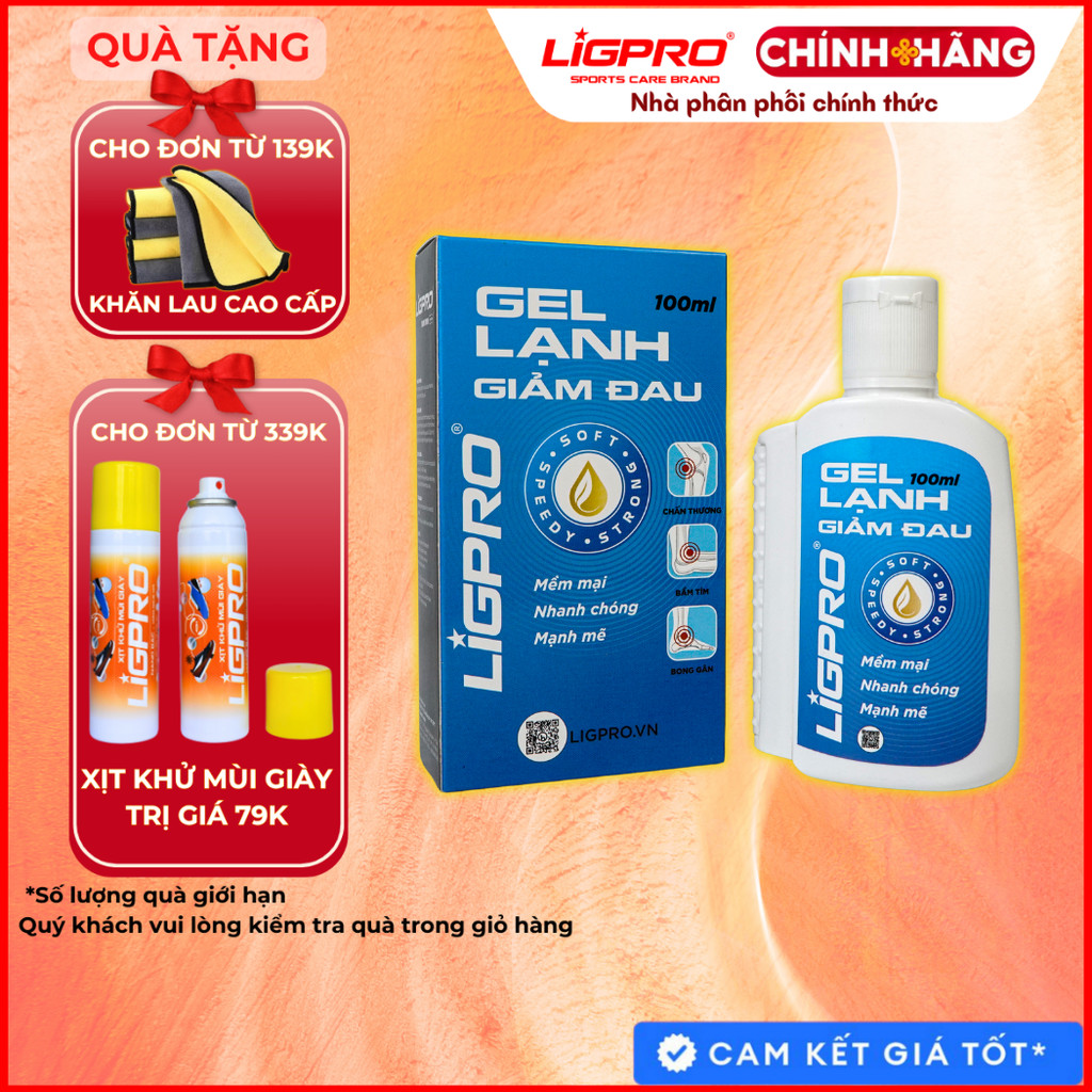 Gel lạnh giảm đau LIGPRO 100ml Dầu xoa bóp thảo dược thiên nhiên Thiết kế con lăn massasge hiện đại thethaochinhhang