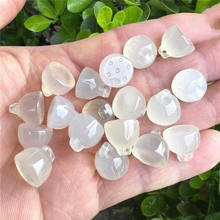 Trắng chalcedony mã não đỏ nhỏ sen mặt dây chuyền mặt dây chuyền ngọc trang sức ngọc bích quà tặng tua rua phụ kiện