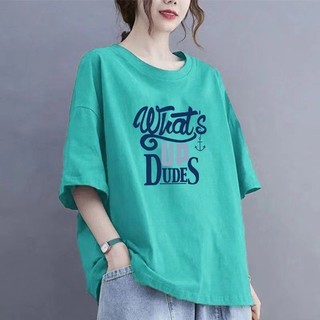 Áo thun cotton ngắn tay - Dáng rộng cổ tròn - Phù hợp size lớn - Thời trang thoải mái cho nữ