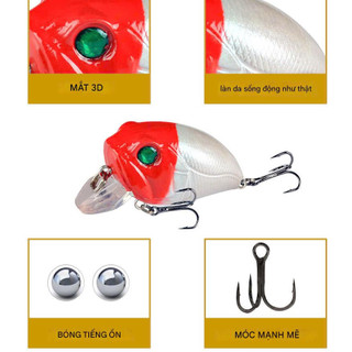 Mồi Câu Cá Giả Fatso Nổi Mắt 3D Chuyên Câu Lure Chất Lượng Cao MO53