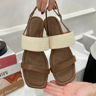 Sandal dáng bệt chất liệu Canvas bền và chắc chắn Giày Bánh bèo Sandal canvas Shoes Nữ