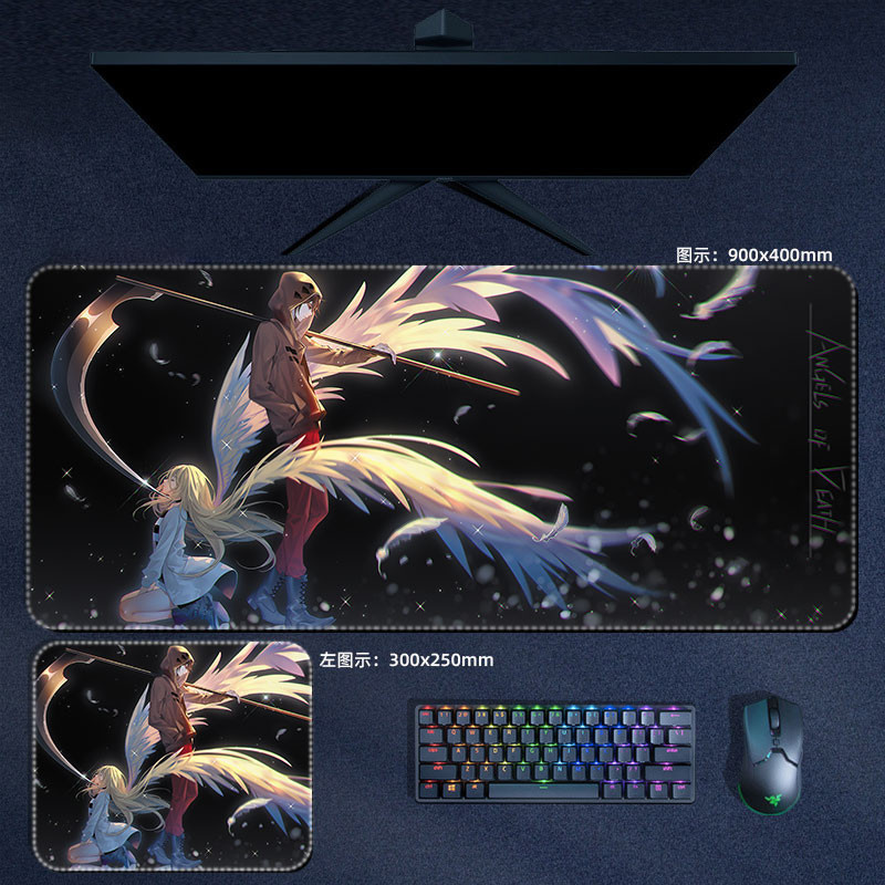Angels of Death Mouse Pad Rachel Gardner Isaac Foster Anime Lớn MousePad Manga Bàn Phím Miếng Lót PC Phụ Kiện Chơi Game Thảm Để Bàn