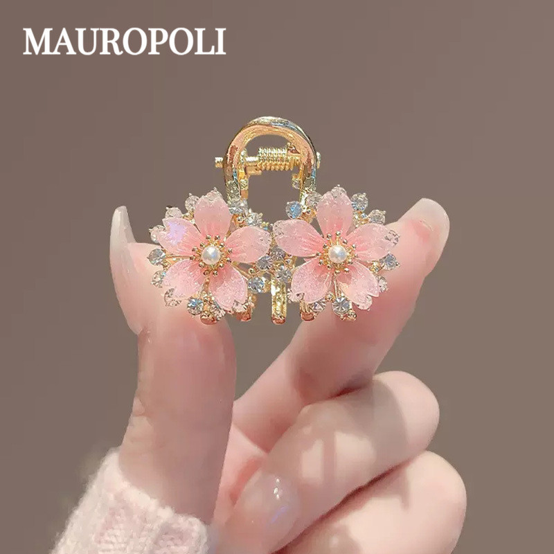 Mauropoli Kẹp tóc hoa anh đào phong cách Nhật Bản, kích thước nhỏ, phụ kiện tóc nữ cao cấp
