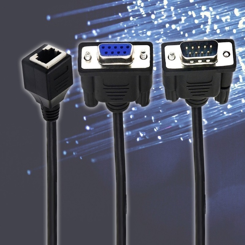Pealike RJ45 sang RS232 DB9 9Pin Cổng Nam sang RJ45 Nữ CAT5 Ethernets Consoles Ethernets