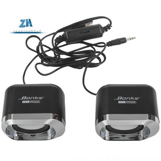 USB 2.0 Máy Tính Xách Tay Loa Có Dây Stereo Mini Máy Tính Cho Máy Tính Để Bàn Laptop Notebook PC MP3 MP4 3.5 Mm AUX IN Đen