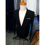 Áo vest nam 1 nút form ôm body cao cấp dày mịn co giãn nhẹ tặng cà vạt đen bản nhỏ 5cm hộp đựng — ảnh 2