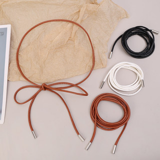 Thắt lưng dây tròn chống lỗ - Phụ kiện trang phục DIY - Thời trang, đơn giản, thanh lịch, màu trơn - Dây thắt lưng mỏng PU - Để trang trí quần áo - Thắt lưng