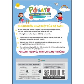 Sách - Combo Pomath Toán tư duy cho trẻ em 7 - 8 tuổi - Giúp bé phát triển IQ và EQ