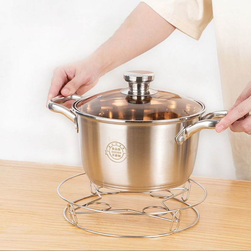 Chảo hấp đa chức năng - Giá đỡ nồi cách nhiệt bằng thép không gỉ đa năng - Kệ đựng đồ nhà bếp gia dụng - Dày, Bền bỉ, Chất lượng cao - Dụng cụ nấu ăn nhà bếp