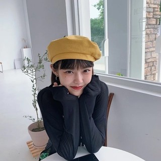 Mũ Nồi Cotton Màu Trơn Đơn Giản Thời Trang Thu Đông Phong Cách Anh Quốc Cổ Điển Nón Beret