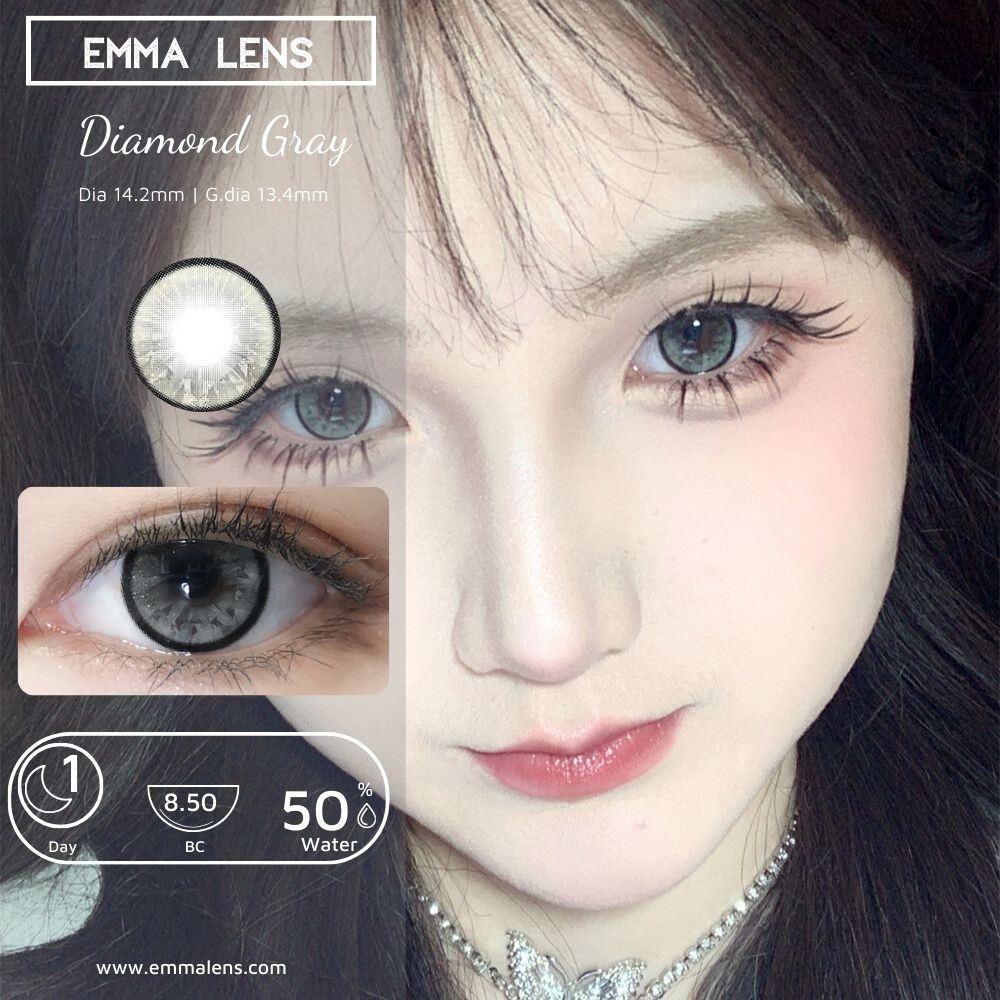 Kính áp tròng 1 ngày Diamond Gray | 1 Day Xám Diamond | Emma Lens