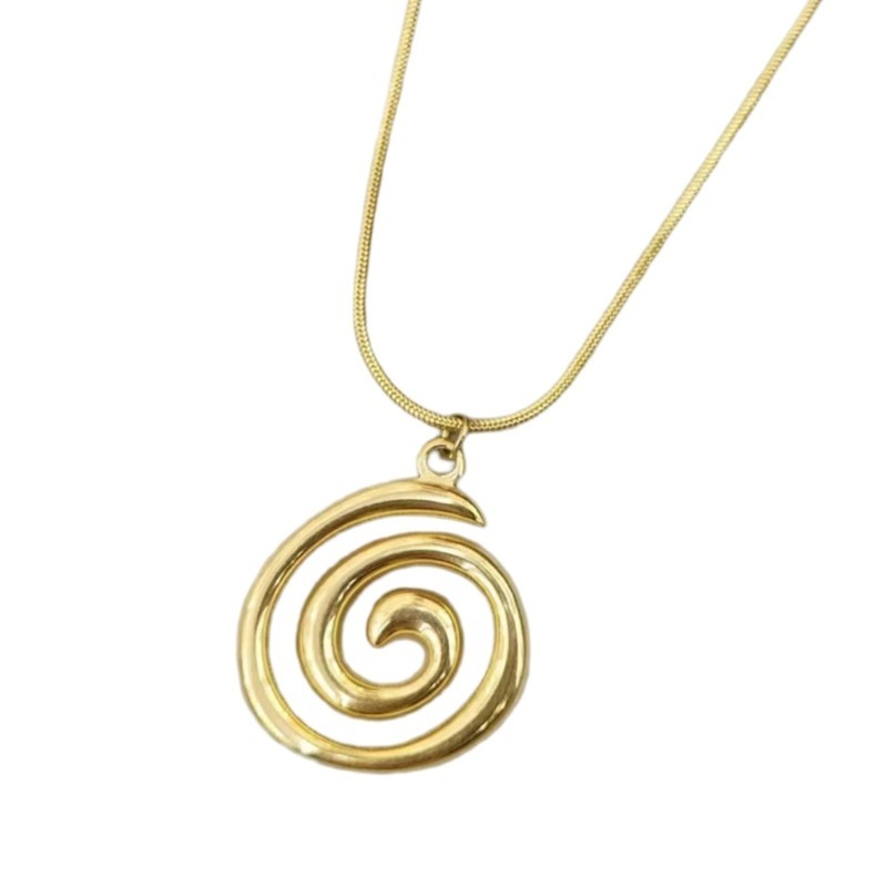 Fashionable Swirl Pendant Necklace Adjustable Length Neckchain Elegant Accessory