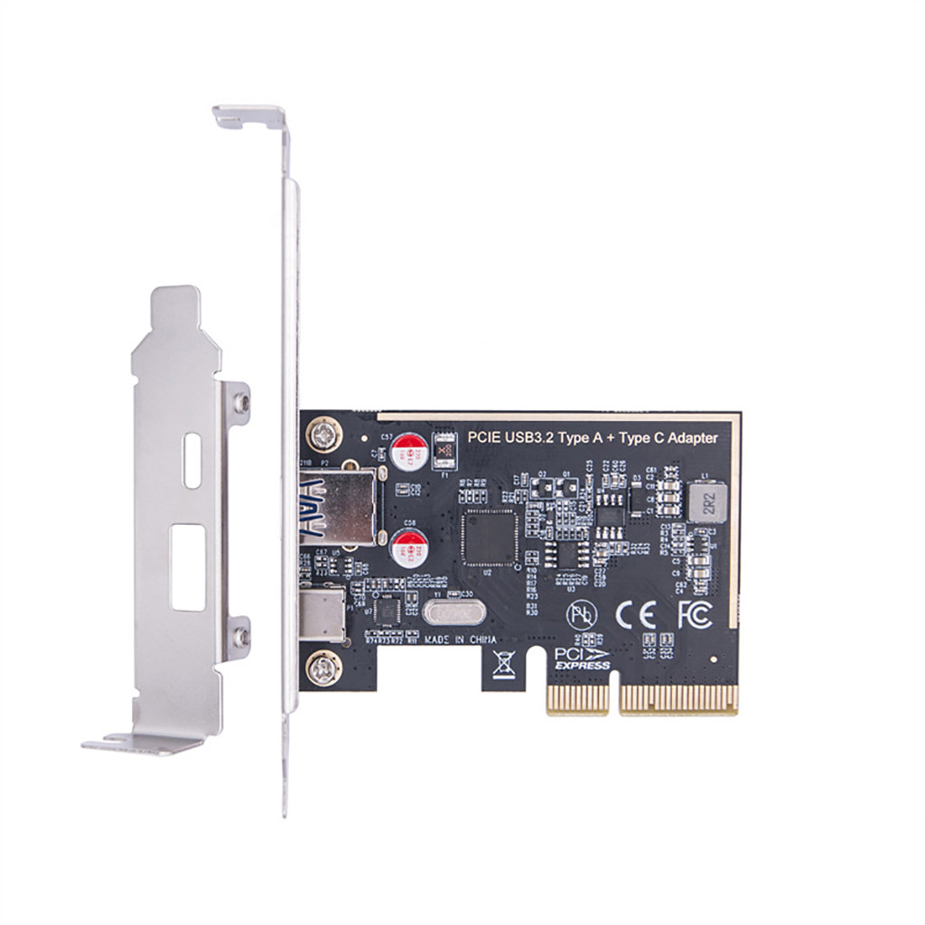 Jmt PCI-E X4 sang 2 cổng Type-C + Thẻ mở rộng USB3.2 Gen2 Thẻ chuyển đổi 10Gbps kênh kép cho máy tính để bàn khung gầm 4U 2U