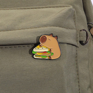 Capybara Trâm Hoạt Hình Dễ Thương Burger Sandwich Huy Hiệu Khoai Tây Chiên Thức Ăn Nhanh Tạo Kiểu Ba Lô Phụ Kiện Quà Tặng Cho Bạn Bè