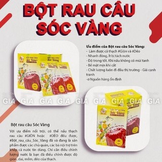 THÙNG 10 HỘP Bột rau câu dẻo Sóc vàng hộp 120g (10 gói x 12g) làm rau câu