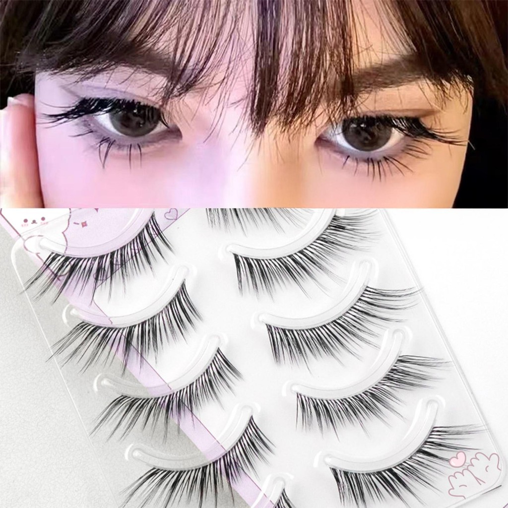 Hàng ngày Spiky Wispy Dày Eye Lash 5 đôi 8-13mm Full Strip Lash