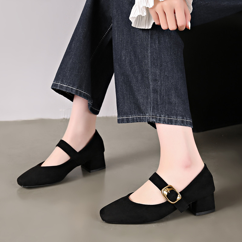 Atikota Nữ Mary Janes Thời Trang Da Báo In Đơn Giản Mềm Mại Thoải Mái Thời Trang Giày Cao Gót