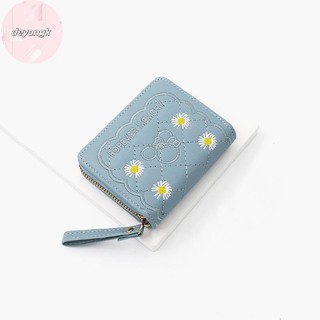 Deyangk Thời Trang Thêu Họa Tiết Tiền Xu Đơn Giản Đựng Thẻ Nhiều Khe Cắm Thẻ Ví Nữ Dây Kéo Ngắn Ví Đựng Tiền Xu Quà Tặng VN