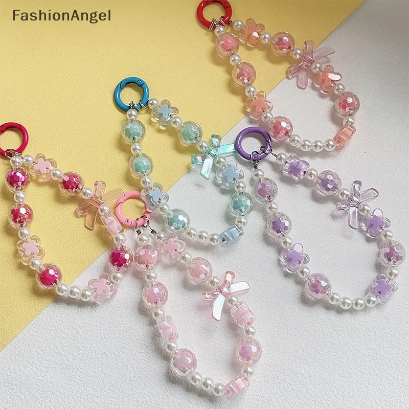 Fashionangel Sáng Tạo Mới Đính Hạt Nơ Dây Chuyền Trang Trí Móc Khóa Điện Thoại Di Động Chống Mất Dây Xích Túi Đồ Trang Trí Phụ Kiện Xe Hơi Quà Tặng VN
