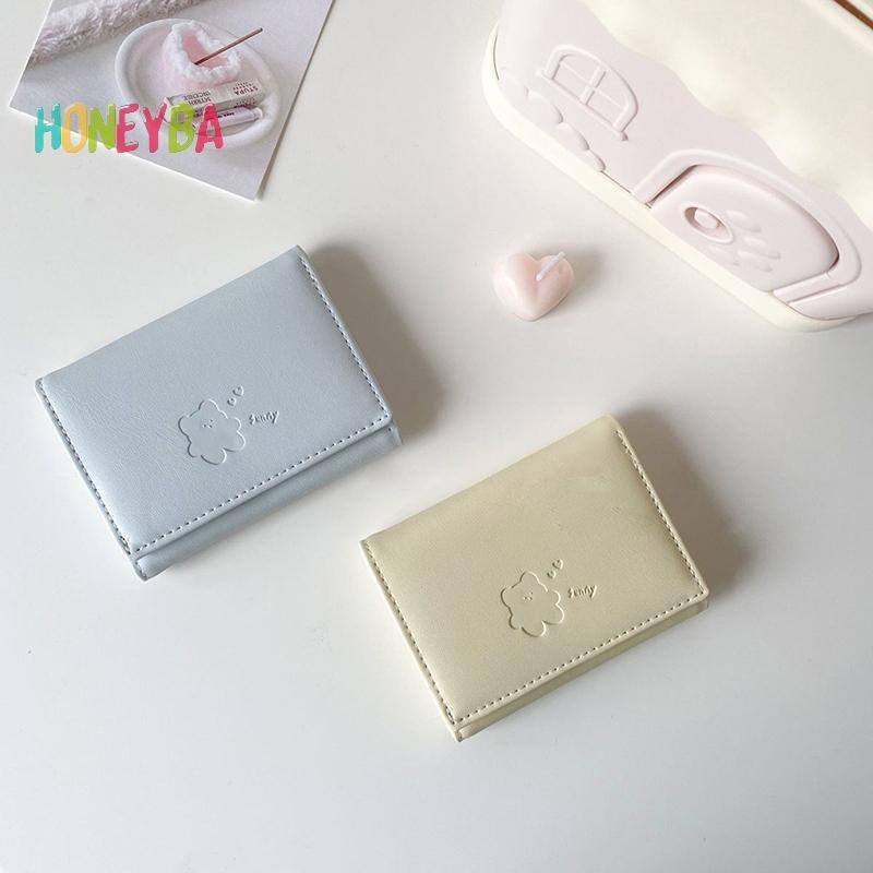 < Honeyba > Ví Gấu Nữ Dễ Thương Ba Đa Năng Ví Ngắn Gấp Đựng Thẻ Ví Đựng Tiền Xu Túi Đựng Thẻ Nữ Kẹp Túi Hoạt Hình
