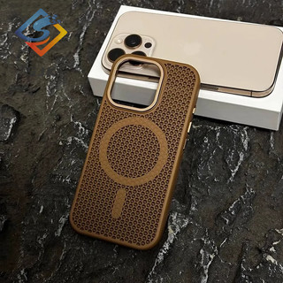 Ốp lưng tản nhiệt tổ ong từ tính mờ tương thích cho iPhone 16 Pro Max 15 14 13 12 Pro Max 14 / 15 / 16 Plus nhẹ và chống rơi da cảm giác mờ