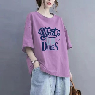Áo thun cotton ngắn tay - Dáng rộng cổ tròn - Phù hợp size lớn - Thời trang thoải mái cho nữ