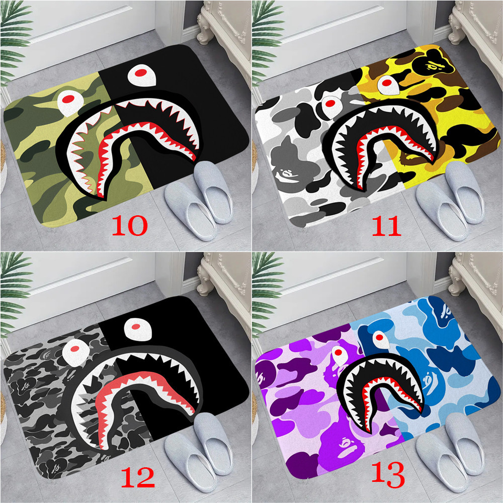 Bape Thảm lót cửa chùi chân Chống Trượt Họa Tiết Rằn Ri Kích Thước 60 X 40Cm