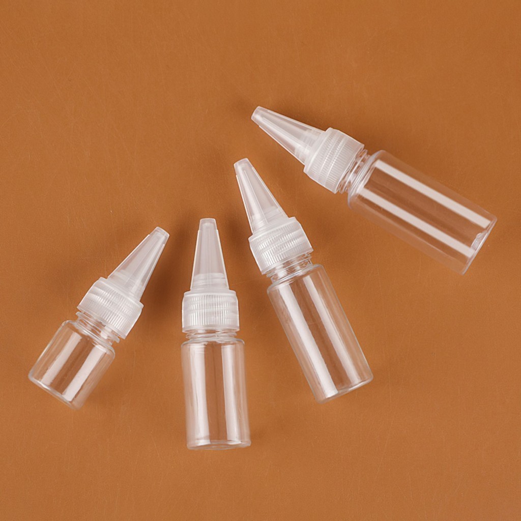 Set 10 Bình Bóp Bằng Nhựa Trong Suốt Miệng Nhọn 20 / 30 / 50 / 60 / 80 / 100 / 120ml TOOL