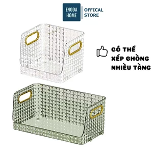 Kệ Đựng Mĩ Phẩm, Khay Đựng Đồ Họa Tiết Kim Cương Nổi Sang Trọng Có Thể Xếp Chồng Q064