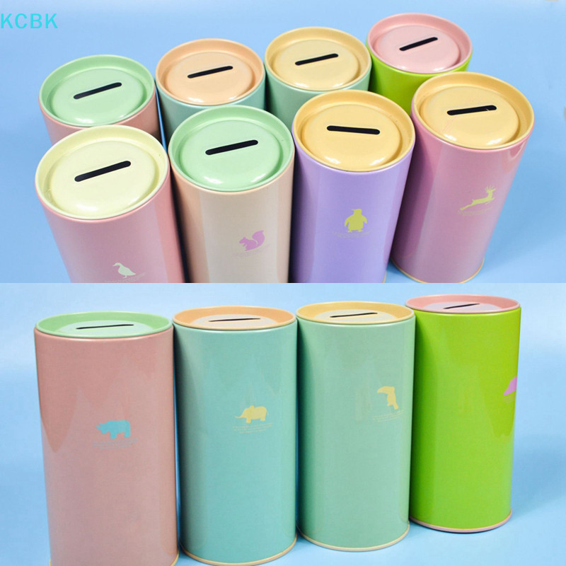[Kc] Animal Candy Color Piggy Bank Metal Piggy Bank Hộp đựng đồ lặt vặt dễ thương Lon lưu trữ Lon quà tặng Hộp đựng tiền trang trí nội thất [BK]