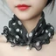 Khăn Lụa Vàng Thanh Lịch Và Thời Trang Với Tai Gỗ Ngọc Trai Khăn Quàng Cổ Thay Đổi Ren Vàng Khăn Quàng Cổ Thời -GIOVA
