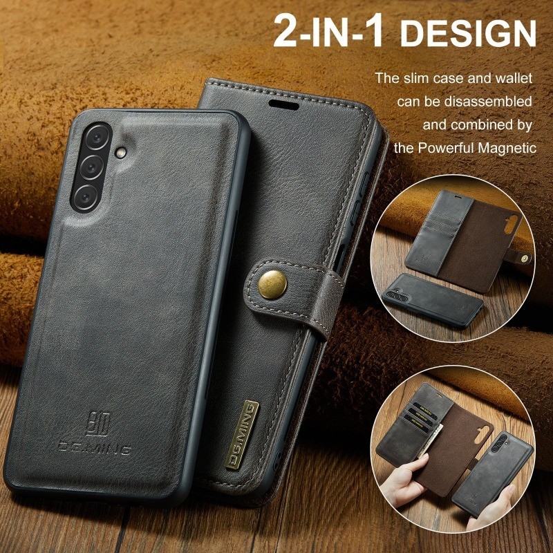 Ốp Điện Thoại Có Thể Tháo Rời Cho Samsung Galaxy S21 S23 FE S24 S22 Ultra Plus A54 A53 A34 A14 Ví Đựng Thẻ Bao Da
