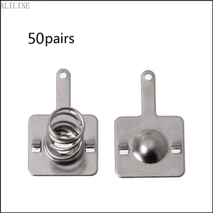 YJCNELCR 50 Cặp Pin AA hoặc AAA Tông Màu Bạc Lò Xo Tiếp Xúc Tấm Niken Thay Thế