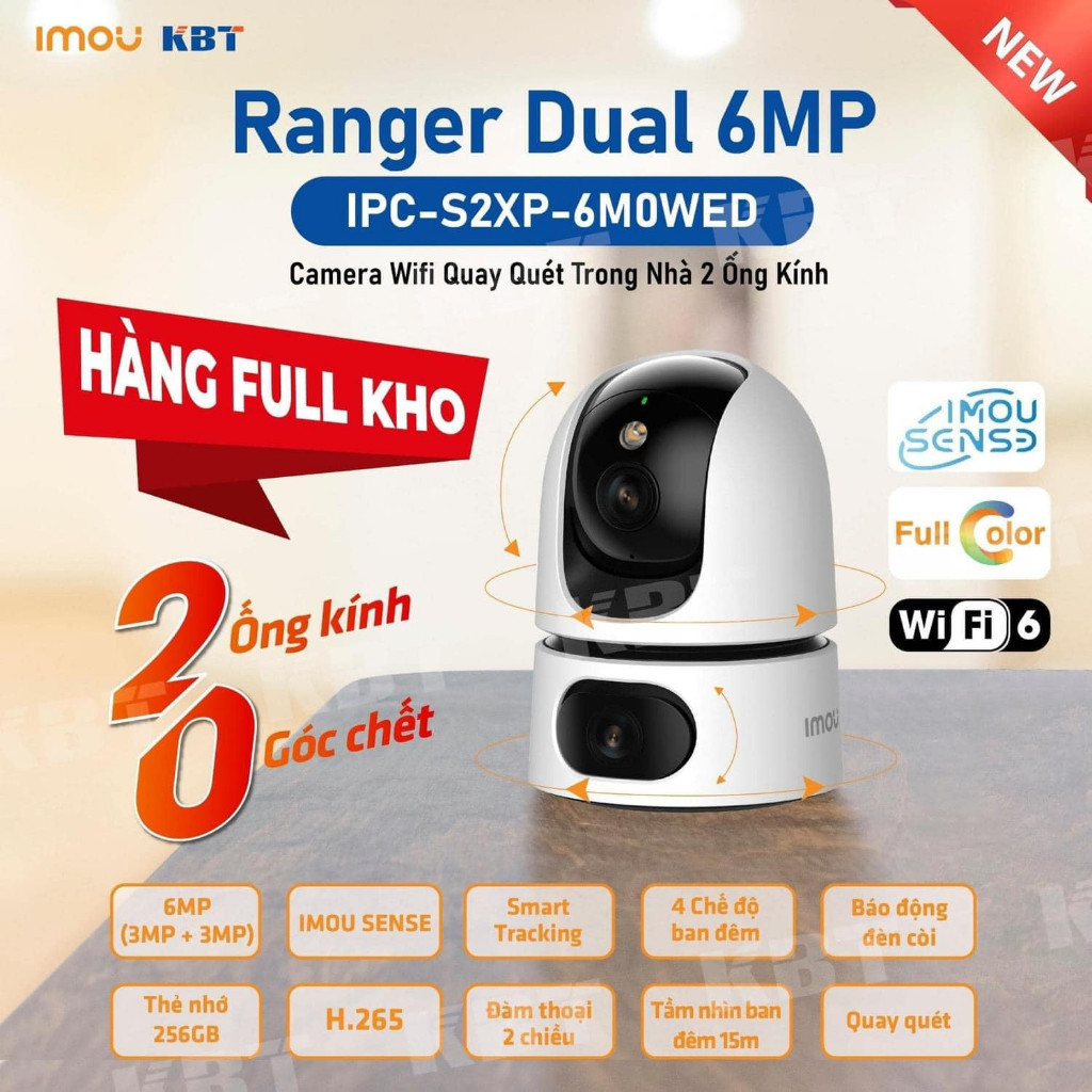 [HCM]Camera WIFI IMOU 2 Mắt Ranger Dual S2XP 6MP, 10MP Xoay 360 độ ...