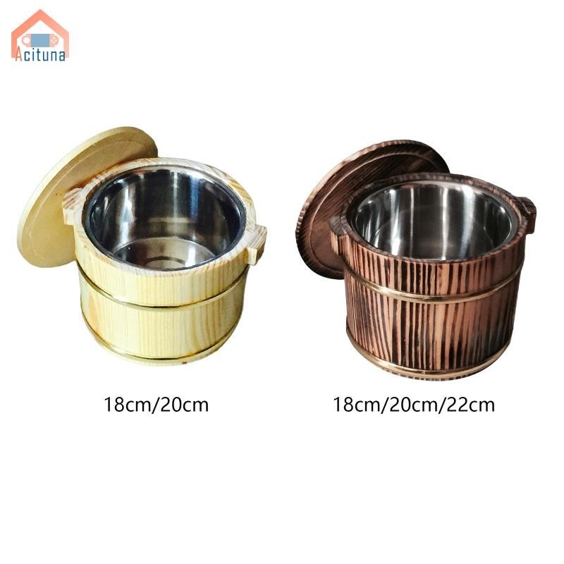 Cơm Gỗ Hấp Vỏ Có Thể Tái Sử Dụng Tròn Đa Năng Bát Trộn Gạo Độc Đáo Sushi Thùng Gỗ Cho Gia Đình