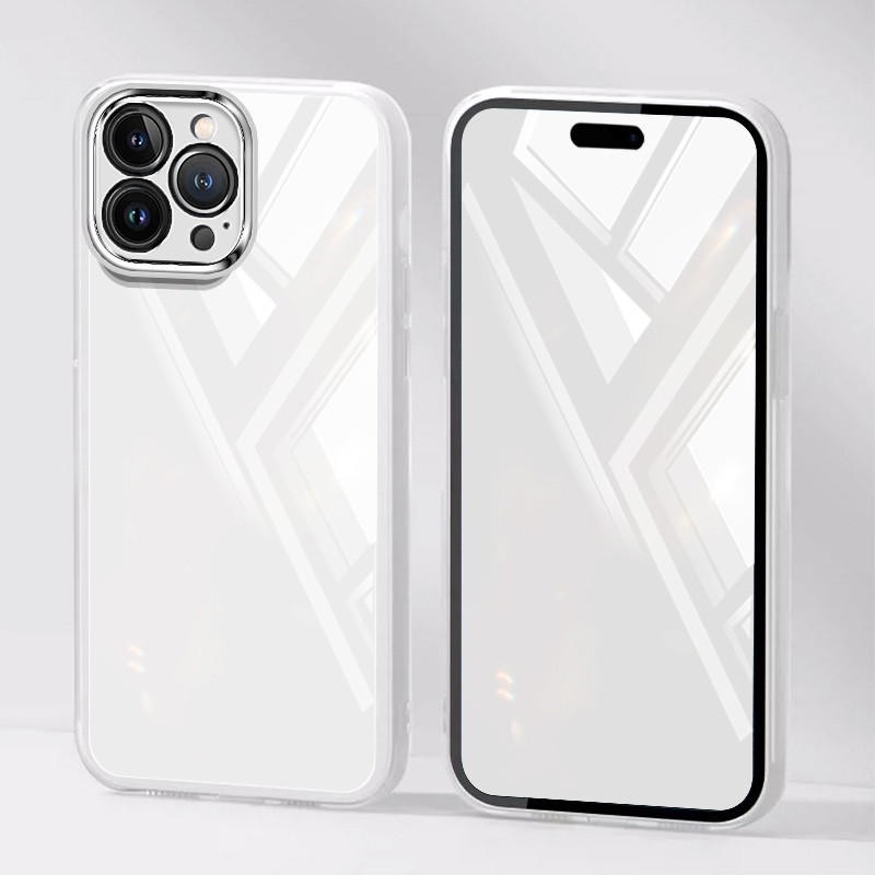 Ốp điện thoại siêu mỏng trong suốt YBD cho iPhone 16 11 Pro Max 12 Pro Max 13 Pro Max 14 Pro Max 15 Pro Max 14 15 Plus Bảo vệ Camera với dây treo dệt cỏ ba lá may mắn