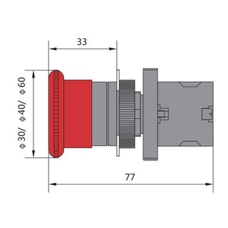 (HCM) Nút nhấn khẩn đầu nấm phi 40mm, màu đỏ có sẵn tiếp điểm 1 NC, NP2-ES Hãng Chint (Hàng Xuất Khẩu EU)