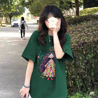 HIIXIIVI 100% Cotton Tay Ngắn Oversize Unisex Áo Thun Plus Size Người Phụ Nữ Tee Baggy Hoạt Hình Áo
