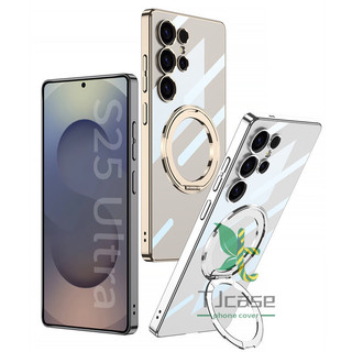 Vỏ bọc giá đỡ xoay bằng pha lê mạ từ tính Vỏ sạc không dây Samsung S25 Ultra Plus
