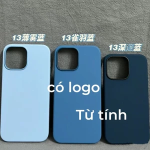 Màu xanh từ tính Silicone lỏng cho iphone 16 / 15 / 14 / 13 / 12 / Pro / Pro Max / plus / mini Vỏ điện thoại chất lượng cao Hoạt hình bật lên