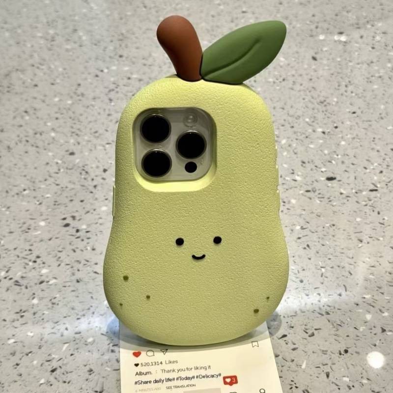 3D Cute Pear Facial Expression Suitable for Ihone16promax Apple 15pro Phone  Case 14 Silicone Case 13 Soft EZa2 | Shopee Vit Nam