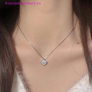 {FH Fashion} Vòng cổ mặt dây chuyền bằng đá mặt trăng đơn giản màu bạc Dây chuyền xương đòn cho nữ Cô gái Phụ kiện trang sức thanh lịch Quà tặng.