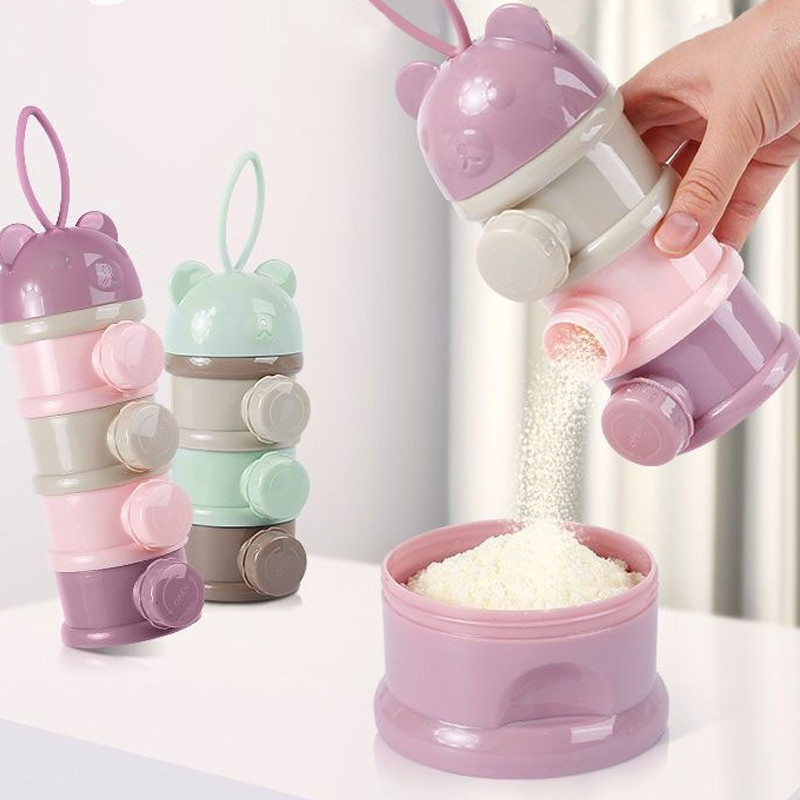Hộp Chia Sữa,4 Ngăn Độc Lập,Có Quai Cầm Rất Tiện Lợi,Hộp Đựng Sữa Bột Di Động Dung Tích Lớn Có Thể Xếp Chồng Lên Nhau