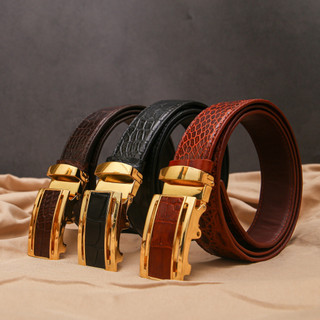 Thắt lưng nam FTT Leather da cá sấu Thái Lan loại dây liền 4cm nguyên bản, cam kết da thật 100%