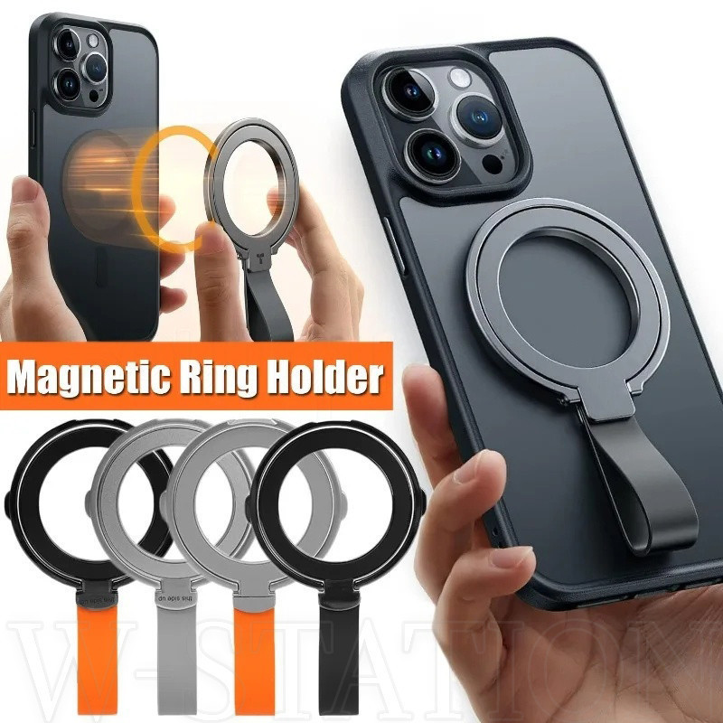Tương Thích Cho iPhone 15 14 13 - Xoay 360 Độ Vòng Đeo Tay Cầm Điện Thoại - Dây Silicon Giá Đỡ Điện Thoại Cho Magsafe - Nam Châm Có Thể Tháo Rời Giá Đỡ Điện Thoại Chân Đế