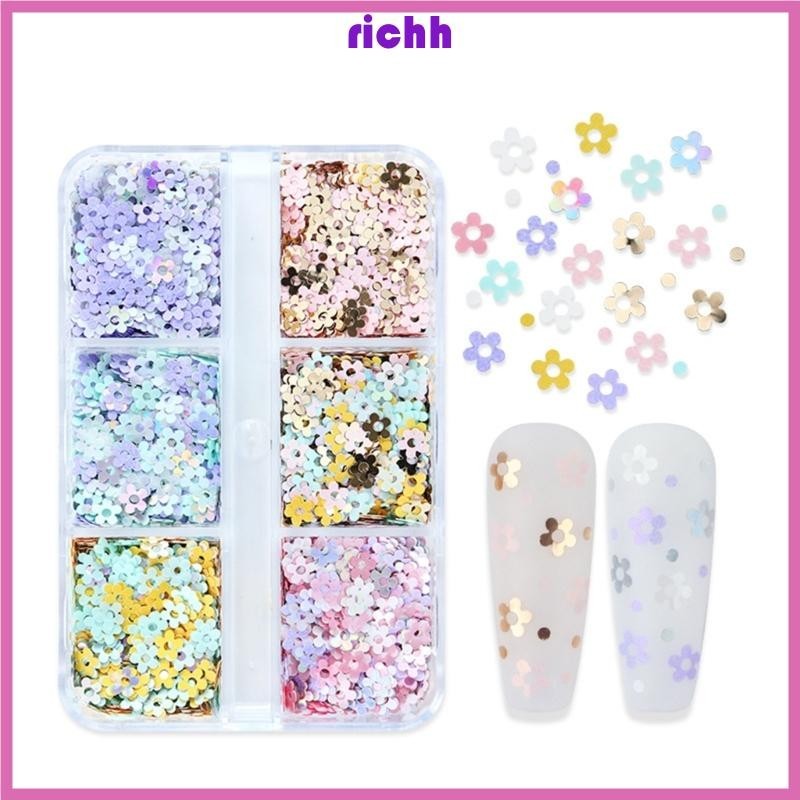 Richh Glitter Flakes Confetti Nhựa Làm Đầy Nhựa Epoxy Khuôn Chất Làm Đầy Móng Tay Kim Sa Lấp Lánh
