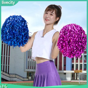 Sống động| Foil Pom Poms Fluffy Cheerleader Phụ kiện lấp lánh và tỏa sáng với 2 chiếc Pompoms cổ vũ Hoàn hảo cho các sự kiện thể thao và đạo cụ bầu không khí khiêu vũ Chống trượt cho Ultimate