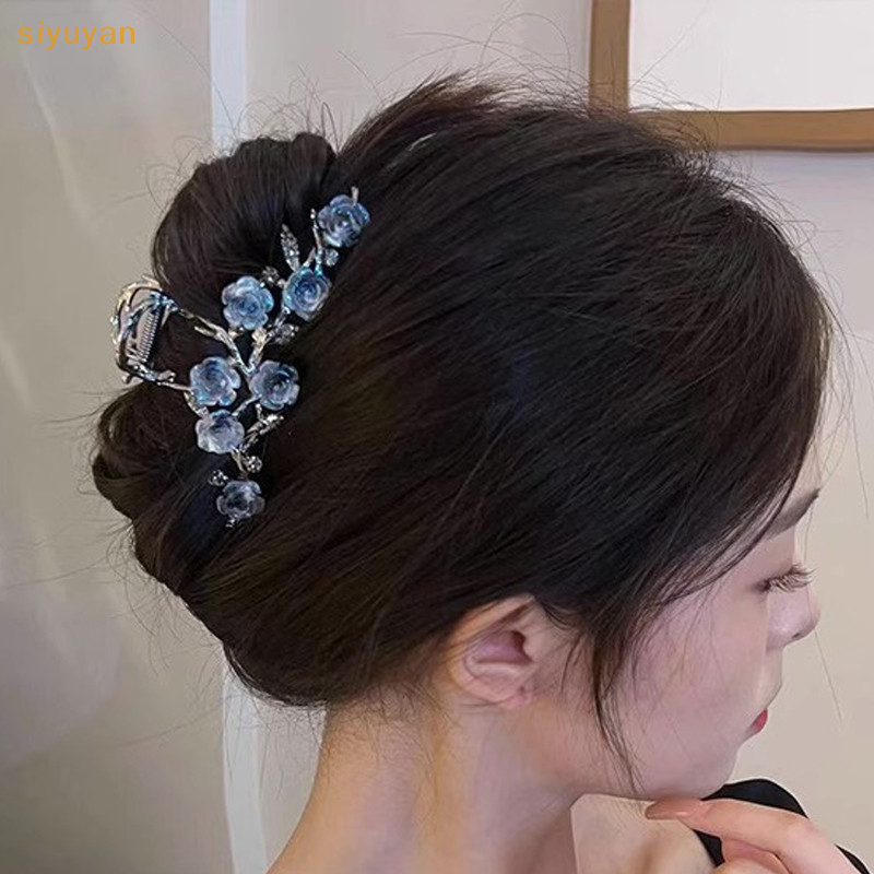 Siyuyan Thời Trang Cô Gái Ngọt Ngào Thẻ Tóc Phụ Kiện Tóc Nữ Mới Hoa Camellia Lấy Kẹp Retro Đuôi Ngựa Bím Tóc Cua Kim Loại Lấy Kẹp VN