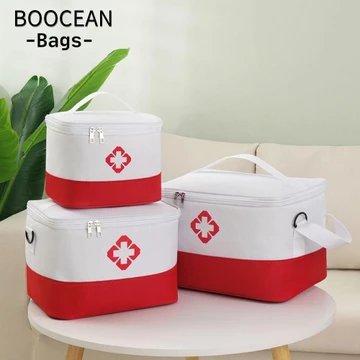 BOOCEAN Túi đựng thuốc, Bộ dụng cụ khẩn cấp y tế dung tích lớn nhiều lỗ, Bộ dụng cụ sơ cứu bảo quản thuốc di động gia đình Du lịch ngoài trời