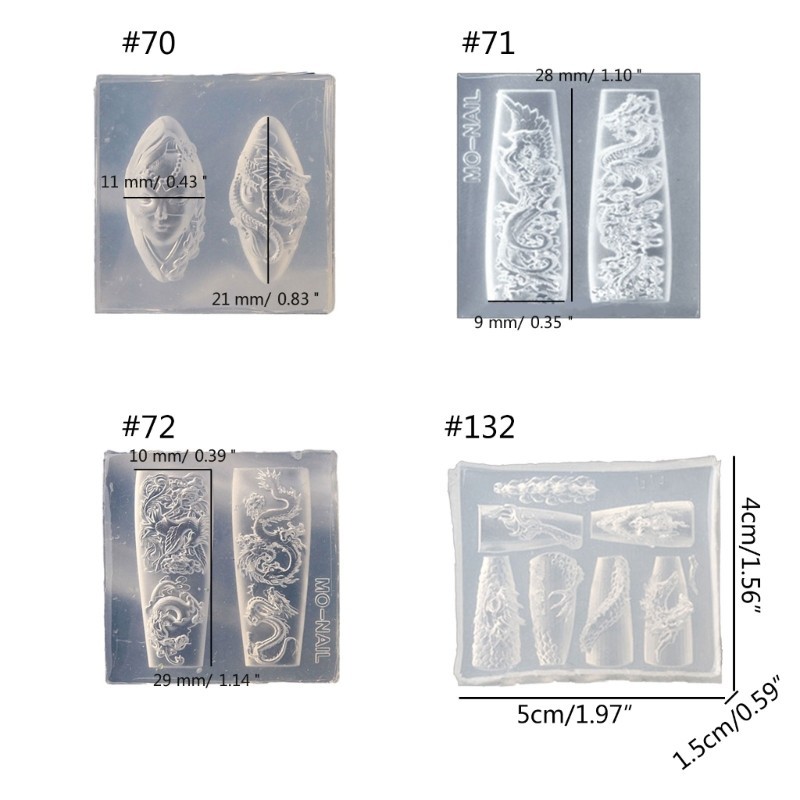 Tầm Nhìn Độc Đáo 3D Móng Tay Nghệ Thuật Khuôn Dập Nổi Móng Tay Stencils Khuôn Silicon Dành Cho Nữ Bé Gái Thanh Lịch Phụ Kiện Móng Tay Làm Để